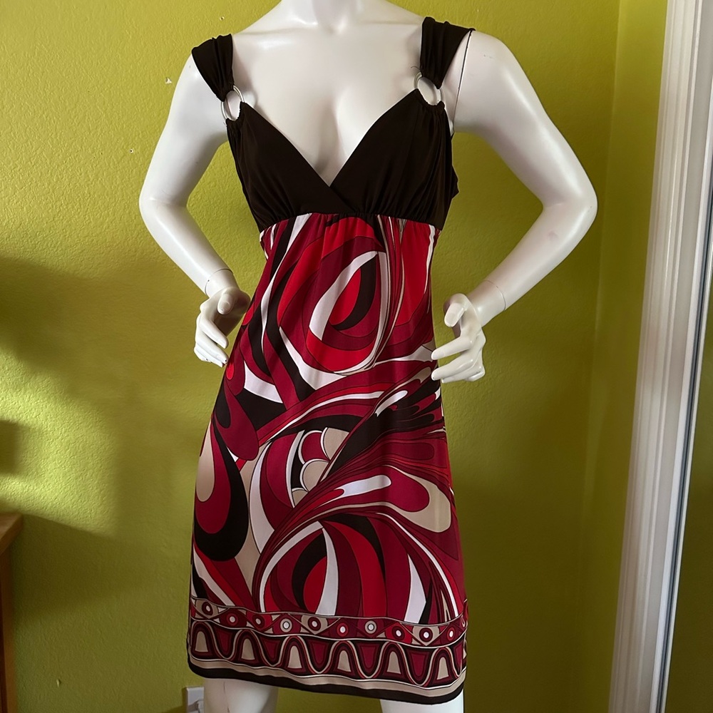 Red/Brown/White My Michelle Mini Dress